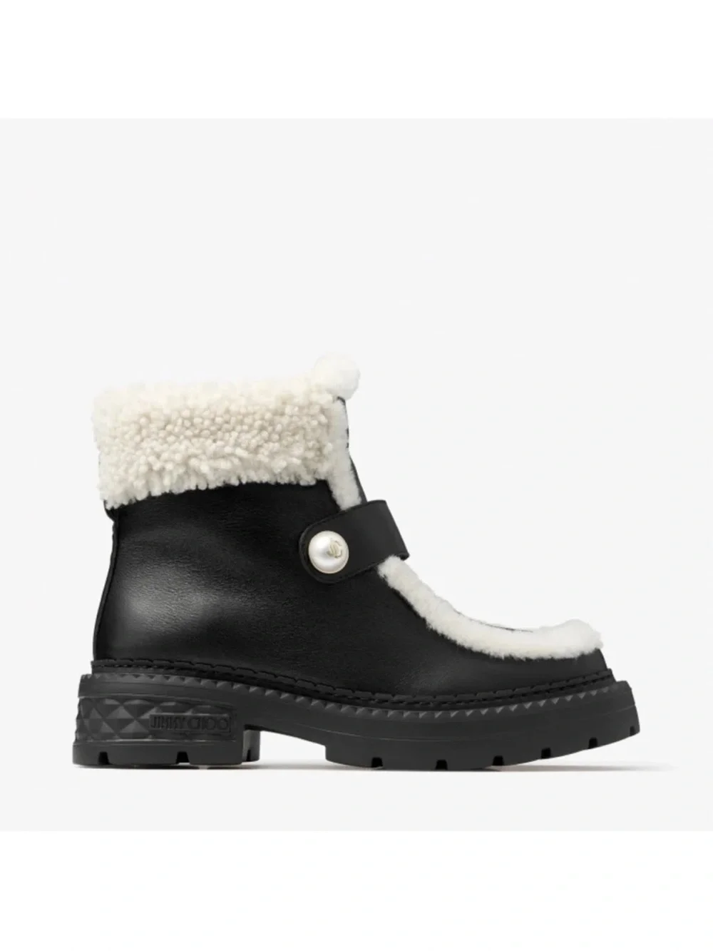 New Jimmy Choo Shea shearling-lined leather ankle boots $1,450 41